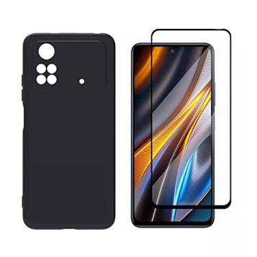 Imagem de Capa Case Anti Impacto Aveludada Preta + Película 3D 9D Xiaomi Poco X4 Pro 5G (X4 Pro 5G)