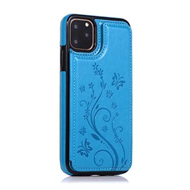 Imagem de Estojo de couro de luxo para iPhone 14 12 13 Mini 11 Pro XR XS Max 6 6s 7 8 Plus 5 5s SE 2020 2022 Carteira Slots para cartão Telefone Capa Flip, Azul, Para iPhone 7Plus 8Plus