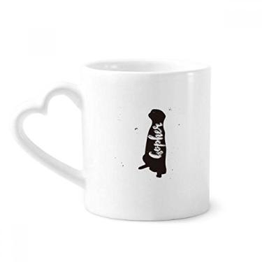 Imagem de Caneca de girafa preta e branca animal caneca de café cerâmica copo de coração de vidro