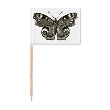 Imagem de Borboleta com asa escura marcador de palito de dente cor escura decoração de festa