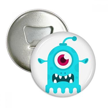 Imagem de Emblema multifuncional com emblema de ímã de geladeira e alienígena azul Cyclops Alien