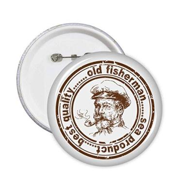 Imagem de Emblema clássico de capitão pescador, alfinetes de cidade do campo, 5 peças