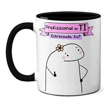 Imagem de Caneca Profissional De TI Estressada? Eu? Backup? Internet? (Preta)