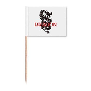 Imagem de Animal Dragon Myth East West Toothpick Flags Marcador Topper Decoração de Festa