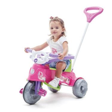 Moto Motoca Triciclo Infantil Tico Tico Velo Toys c/ Empurrador c