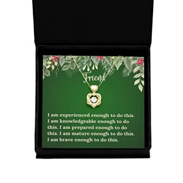 Imagem de SpreadPassion Colar de coração com nó de ouro, joia de incentivo para amigos, presente para inspiração, presente de incentivo para amigos, ideia de presente de joias