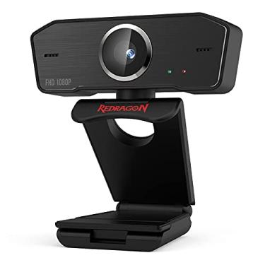 Imagem de Webcam Redragon GW800, 1080P, com microfone duplo integrado, rotação de 360 graus - 2.0 USB Skype - 30 FPS para cursos online, videoconferência e streaming