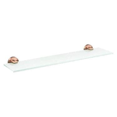 Imagem de Prateleira para Banheiro de Vidro e Inox Tarsila Bela Metais Rosé Gold