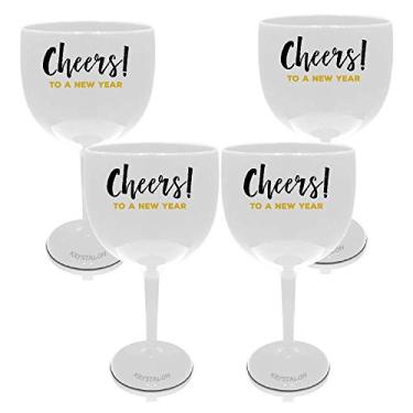 Imagem de Kit 4 Taças Gin Brancas Personalizadas Cheers - Fim de Ano