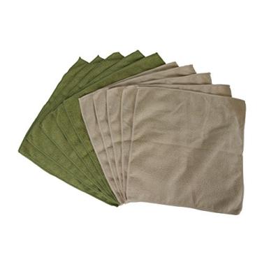 Imagem de Toalhas de microfibra Evriholder Bamboo Naturals Greenery Collection, panos de limpeza sem fiapos, verde e bronzeado, pacote com 10 (SCM10G-AMZ)