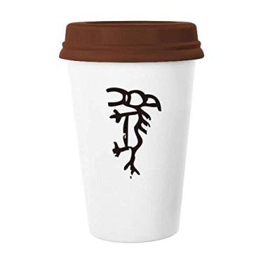 Imagem de Bones Inscriptions Caneca de cavalo do zodíaco chinês copo de cerâmica copo de café