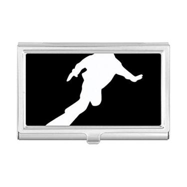 Imagem de Skateboarding Sport Black Outline Porta-cartões de visita Carteira de bolso