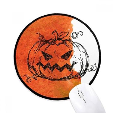 Imagem de Mouse pad de abóbora de dia das bruxas pintado à mão para escritório e computador