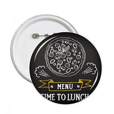 Imagem de Time to Lunch Pizza Foods Broches redondos Decoração de roupas, 5 peças, presente