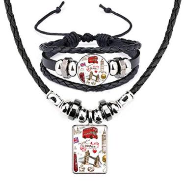 Imagem de Heart Tower Bus Car Conjunto de joias de couro hambúrguer Reino Unido