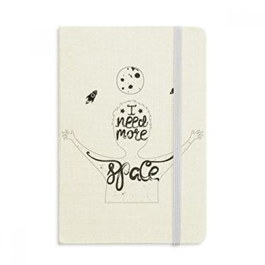 Imagem de Caderno com citações em preto e branco More Space oficial em tecido capa dura