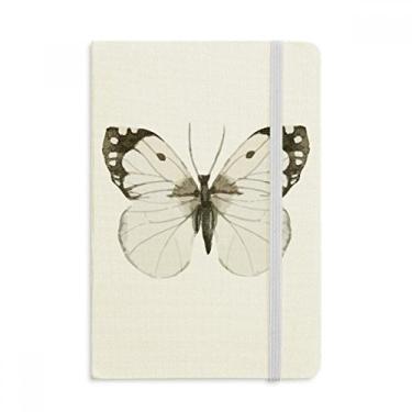 Imagem de Caderno de borboletas com asas brancas escuras, capa dura em tecido oficial