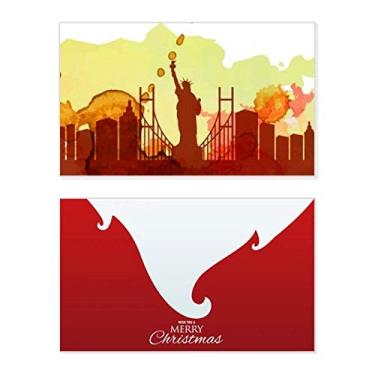 Imagem de USA America New York City Liberty Holiday Holiday Merry Christmas Cartões de parabéns mensagem de Natal