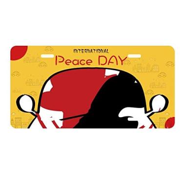 Imagem de DIYthinker Placa de licença japonesa asiática Samurai Katana Sakura Ação Carro Decoração Dia da Paz