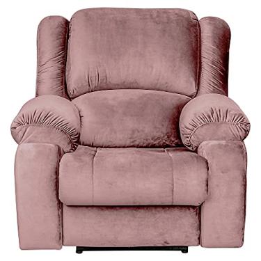 Imagem de Poltrona do Papai Reclinável Elétrica com Massagem Magnum Veludo Rosê - Gran Belo