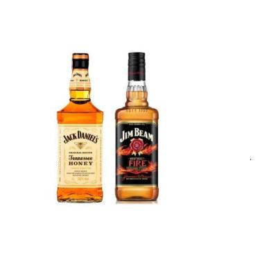 Imagem de Kit Whiskey Jack Daniel's Honey + Jim Beam Bourbon Fire 1L - Jack Dani