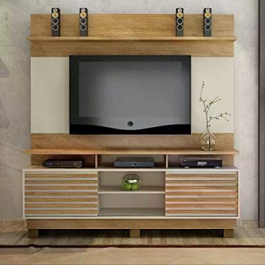 Imagem de Estante Home para Tv Texas Valdemóveis Cinamomo/off White