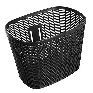 Imagem de Colaxi Cesta de bicicleta Cesta de guidão removível Acessórios de bicicleta Cesta de ciclismo à prova d'água durável Estilo retrô a maioria das bicicletas, PRETO