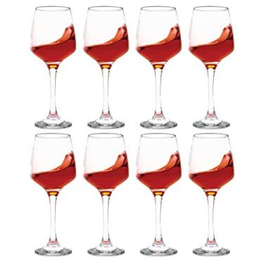 Imagem de Vikko Taças de vinho, conjunto de 8 taças de vinho tinto, taça de vinho transparente de 400 ml, clássico e durável, taças europeias