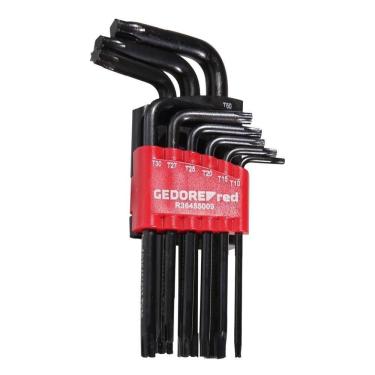 Imagem de Jogo de Chave Torx L Hexalobular T10 a T50 9 Peças GEDORE RED