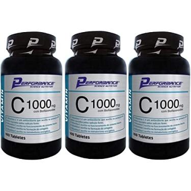 Imagem de Vitamina C 1000 mg com Rutina 0,6mg Performance Nutrition 100 Tabletes Kit 3 Und