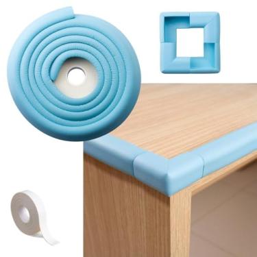 Imagem de Protetor de Quina e Borda Almofadados para Mesa, Segurança Doméstica, Proteção Infantil, cor azul, Comtac Kids 1283