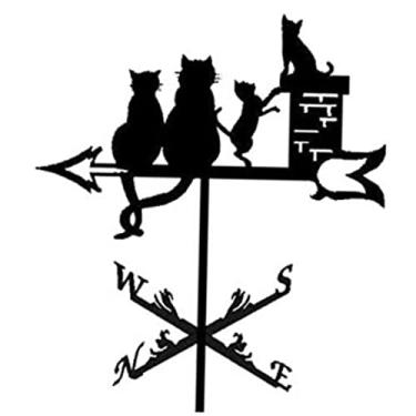 Imagem de ＡＷＨＡＯ Prático Cata-vento Fazenda Jardim Decoração de Quintal Ornamento de 55 Cm de Altura, Gato