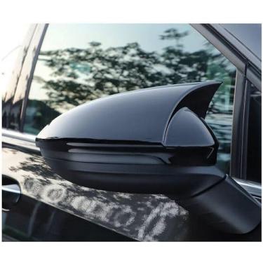 Imagem de LAVIYE Retrovisor do carro Lateral Mirror Cover Sticker Wing Cap Exterior Door Rear View Case Trim Fibra de Carbono Look, para VW Golf MK8 2020-2023