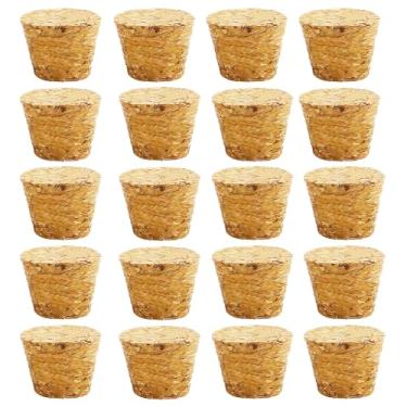 Imagem de 20 peças de plugues de cortiça cônicos rolhas de vinho de madeira rolhas de vedação reutilizáveis para barra de garrafa, artesanato faça você mesmo, acessórios de cozinha (28 x 22 x 20 mm)