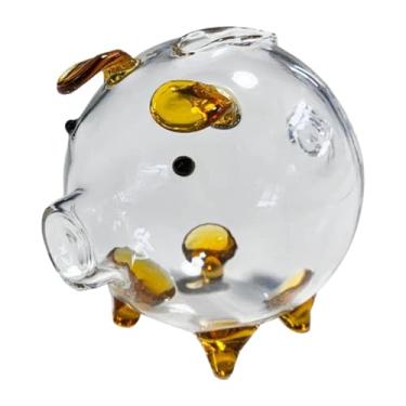 Imagem de Bothyi Cofrinho de vidro transparente, cofrinho de porco transparente, garrafa de armazenamento, jarra de vidro, cofrinho transparente, presentes de