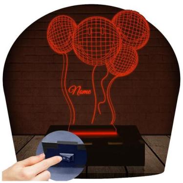 Imagem de Luminária Led 3D Balão Bexiga Abajur - 3D Fantasy