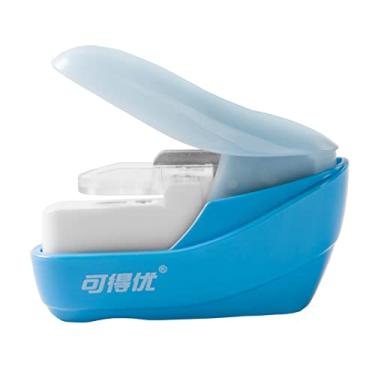 Imagem de Mini grampeador seguro à mão, sem grampos, 4 folhas de capacidade para encadernação de papel, loja, escola, escritório, material doméstico