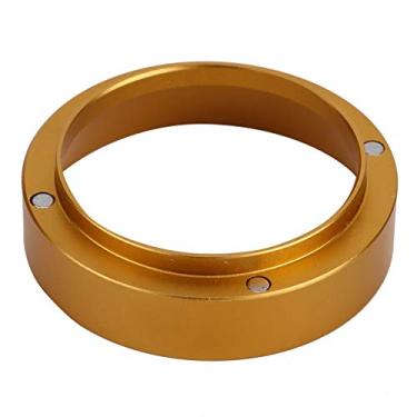 Imagem de Anéis de dosagem de alumínio café em pó anéis de dosagem funil com acessório magnético para cafeteira de substituição preto (51 mm 53 mm)(51MM with magnetic-金色)