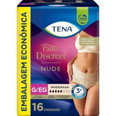 Imagem de Tena Pants Discreet, Calcinha Descartável para Incontinência Urinária, Nude, G/EG - 16 unidades