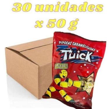 Imagem de Pipoca Doce Caramelizada Crocante Kit 30 Unid. X 50G Tuick