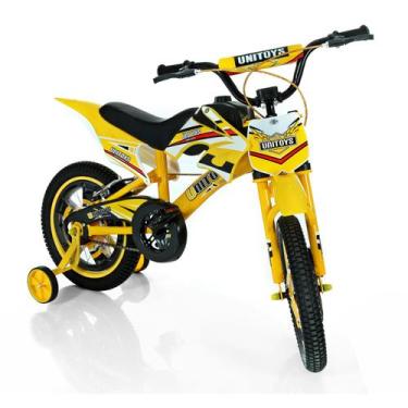 Imagem de Bicicleta Infantil Moto Cross Aro 16 Amarela 1173 - Unitoys