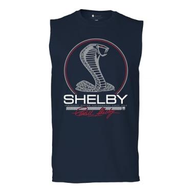 Imagem de Camiseta masculina Shelby Cobra Legendary Racing Performance Muscle Car GT500 GT Powered by Ford, Azul marinho, M