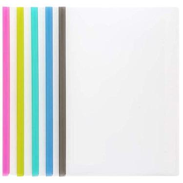 Imagem de Pasta de arquivo com barra deslizante transparente com barra deslizante tipo U (capacidade para 40 folhas), material escolar de escritório, currículo, apresentação, pasta organizadora para papel