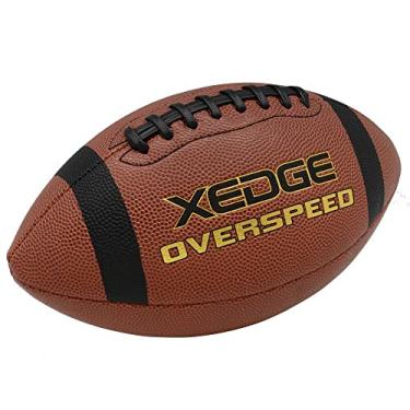 Imagem de XEDGE Bolas de futebol de couro composto para uso interno/externo para treinamento e brincadeiras recreativas tamanho 9 (vermelho, oficial (tamanho 19)/com bolsa de rede)
