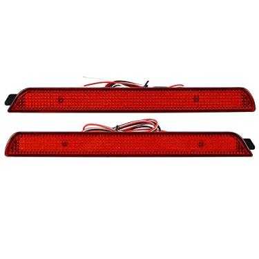 Imagem de A ABSOPRO Refletor de para-choque traseiro luz traseira de freio de neblina BN8R-51-5M0B BN8R-51-5M0 LED vermelho para Mazda 3 2005-2009 lente vermelha de plástico (conjunto de 2)