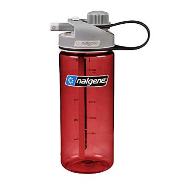 Imagem de Nalgene Sustain Tritan Garrafa de água multibebida livre de BPA feita com material derivado de 50% de resíduos de plástico (usando equilíbrio de massa certificado ISCC), 590 ml, vermelha