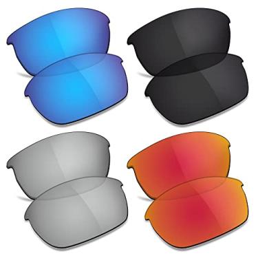 Imagem de TRUSHELL Lentes de reposição polarizadas para óculos de sol Oakley Flak Jacket OO9009 - azul oceano + preto + prata + vermelho fogo