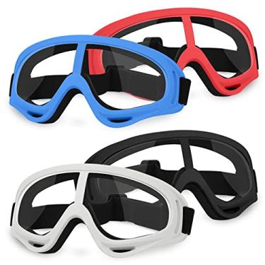 Imagem de YSCare Pacote com 4 óculos de proteção, óculos de segurança com lente transparente e alça ajustável, óculos de proteção compatíveis com armas Nerf para presente de Natal e batalha de jogo (4 cores)