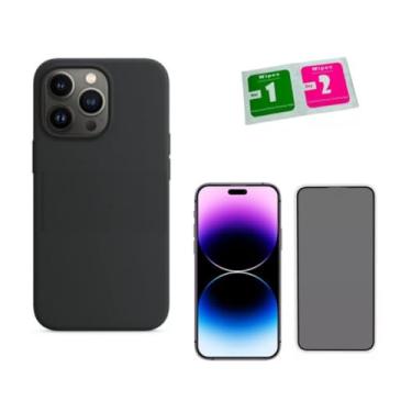 Imagem de Kit Compatível Com iPhone 14 14 Pro 14 Pro Max Capa e Pelicula Privacidade 3D 9D (iPhone 14 Pro)