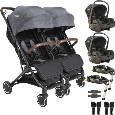 Imagem de Carrinho Gemeos 2 Bebe Conforto 2 ISOFIX Kiddo Sprint Grafite
